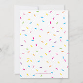 子供の誕生日パーティーケーキは黄色を振りかける 招待状 (裏面)