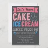 子供の誕生日パーティーケーキアイスクリーム招待状 招待状 (正面)