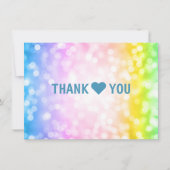 子供の誕生日パーティーサンキューノートユニコーンレインボー サンキューカード (正面)