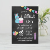 子供の誕生日パーティーシャルボード招待状 招待状 (スタンド正面)