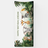 子供の誕生日パーティージャングルサファリアニマルズfor Boy 横断幕 (縦)