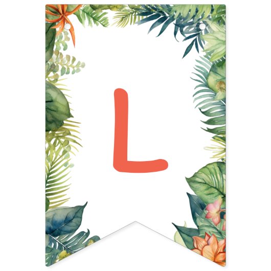 子供の誕生日パーティージャングルサファリ動物のための女の子 バンティングフラッグ (第2の旗)