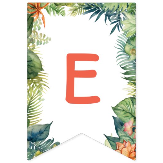 子供の誕生日パーティージャングルサファリ動物のための女の子 バンティングフラッグ (第3の旗)