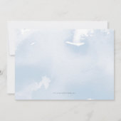 子供の誕生日パーティースかわいらしワンプリンセス金ゴールドブルー 招待状 (裏面)