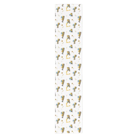 子供の誕生日パーティーデコール建築ダンプトラック ショートテーブルランナー (正面)