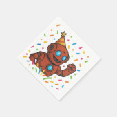 子供の誕生日パーティーナプキン – レッドロボットテーマ スタンダードカクテルナプキン (角)