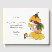 子供の誕生日パーティーバターカップキュートフラワーガール ゲストブック (正面)