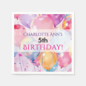 子供の誕生日パーティーバルーン優先供給 スタンダードカクテルナプキン (正面)