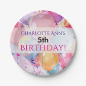 子供の誕生日パーティーバルーン優先供給 ペーパープレート (正面)