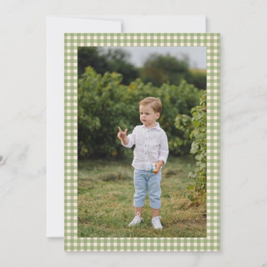 子供の誕生日パーティーファーム動物の写真（男の子） 招待状 (裏面)