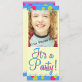 子供の誕生日パーティーフォト招待状 招待状 (正面/裏面)