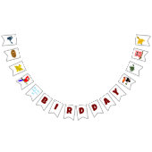 子供の誕生日パーティーフクロウオウムとうかん鳥 バンティングフラッグ (全)