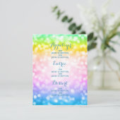 子供の誕生日パーティーメニューユニコーンレインボー 招待状 (スタンド正面)