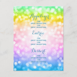 子供の誕生日パーティーメニューユニコーンレインボー 招待状