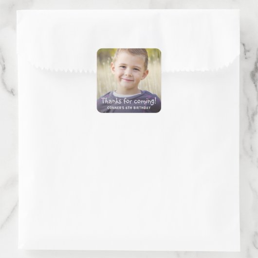 子供の誕生日パーティー写真のお気に入り スクエアシール (バッグ)