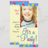 子供の誕生日パーティー写真招待状 招待状 (正面/裏面)