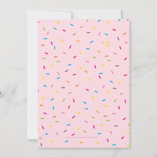 子供の誕生日パーティー招待状かわいいカラフルふりかけ 招待状 (裏面)