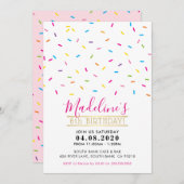 子供の誕生日パーティー招待状かわいいカラフルふりかけ 招待状 (正面/裏面)