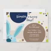 子供の誕生日パーティー招待状かわいいバニーのののぞき 招待状 (裏面)