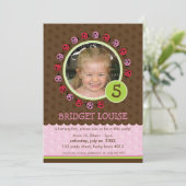 子供の誕生日パーティー招待状かわいいレディバードバグ 招待状 (スタンド正面)