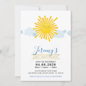 子供の誕生日パーティー招待状かわいい笑顔サンボーイ 招待状 (正面)