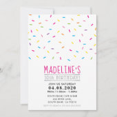 子供の誕生日パーティー招待状カラフル散布 招待状 (正面)