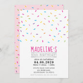 子供の誕生日パーティー招待状カラフル散布 招待状 (正面/裏面)