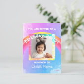 子供の誕生日パーティー招待状ポストカード ポストカード (スタンド正面)