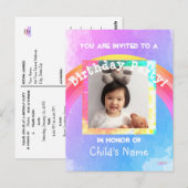 子供の誕生日パーティー招待状ポストカード ポストカード (正面/裏面)