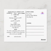 子供の誕生日パーティー招待状ポストカード ポストカード (裏面)