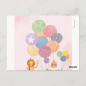 子供の誕生日パーティー招待状（女の子） ポストカード (裏面)