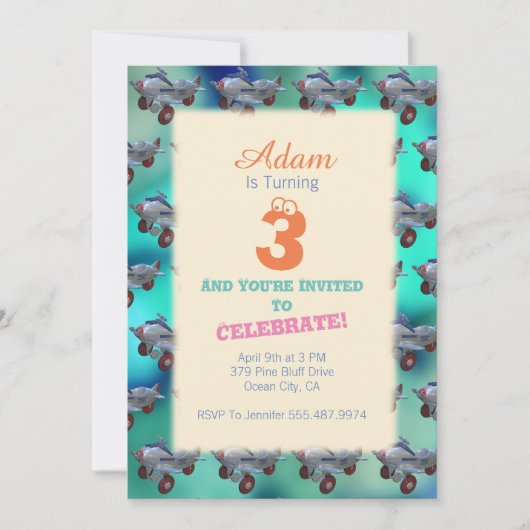 子供の誕生日パーティー招待状 招待状 (正面)