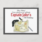 子供の誕生日パーティー海賊の招待状 ポストカード (正面)