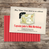 子供の誕生日パーティー海賊クールテンプレート 招待状