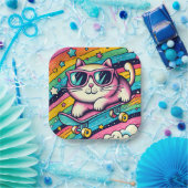 子供の誕生日パーティー猫マンガ ペーパープレート (パーティー)