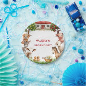 子供の誕生日パーティー農場動物のための女の子 ペーパープレート (パーティー)