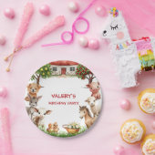 子供の誕生日パーティー農場動物のための女の子 ペーパープレート (パーティー)
