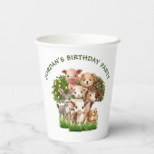 子供の誕生日パーティー飼育動物for少年 紙コップ (裏面)