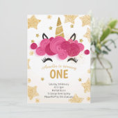 子供の誕生日パーティー魔法ユニコーン招待状 招待状 (スタンド正面)