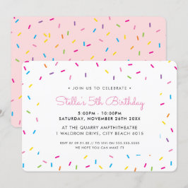 子供の誕生日パーティー かわいい カラフル 明るい スプリンクル 招待状