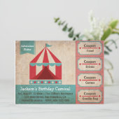 子供の誕生日パーティー - カーニバル入場券 招待状 (スタンド正面)