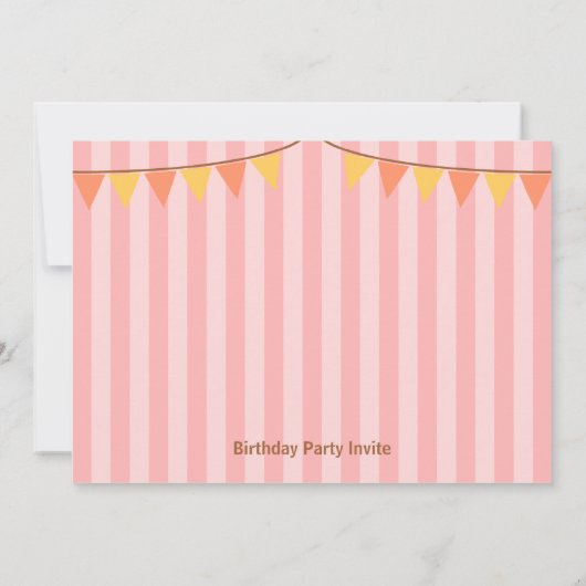 子供の誕生日パーティー-サーカスピエロとシーライオン 招待状 (裏面)