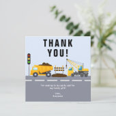 子供の誕生日パーティー トラック サンキューカード (スタンド正面)