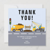 子供の誕生日パーティー トラック サンキューカード (正面)