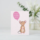 子供の誕生日パーティー |可愛いウッドランドマウスのポストカード インビテーションポストカード (スタンド正面)