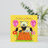 子供の誕生日パーティー 場所 猫 犬 友達 4 招待状 (スタンド正面)