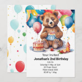 子供の誕生日パーティー 招待状 (正面/裏面)