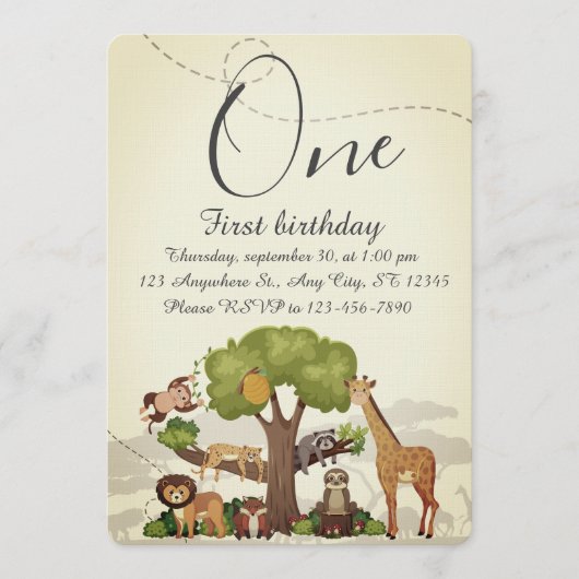 子供の誕生日パーティー 招待状 (正面)
