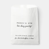 子供の誕生日パーティー | Bee Wildflower Seeds フェイバーバッグ (正面)