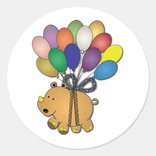 子供の誕生日パーティー: Rhino ラウンドシール (正面)